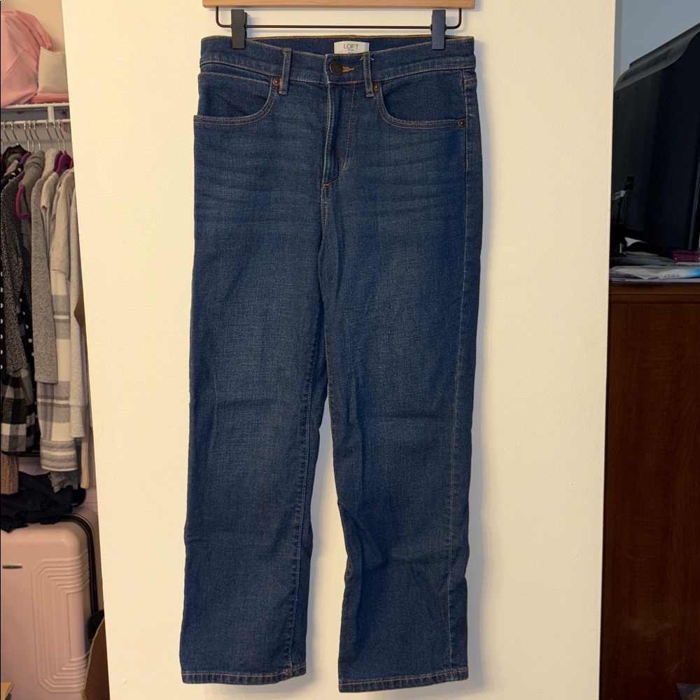 LOFT Outlet Classic Blue Denim Straight Jeans